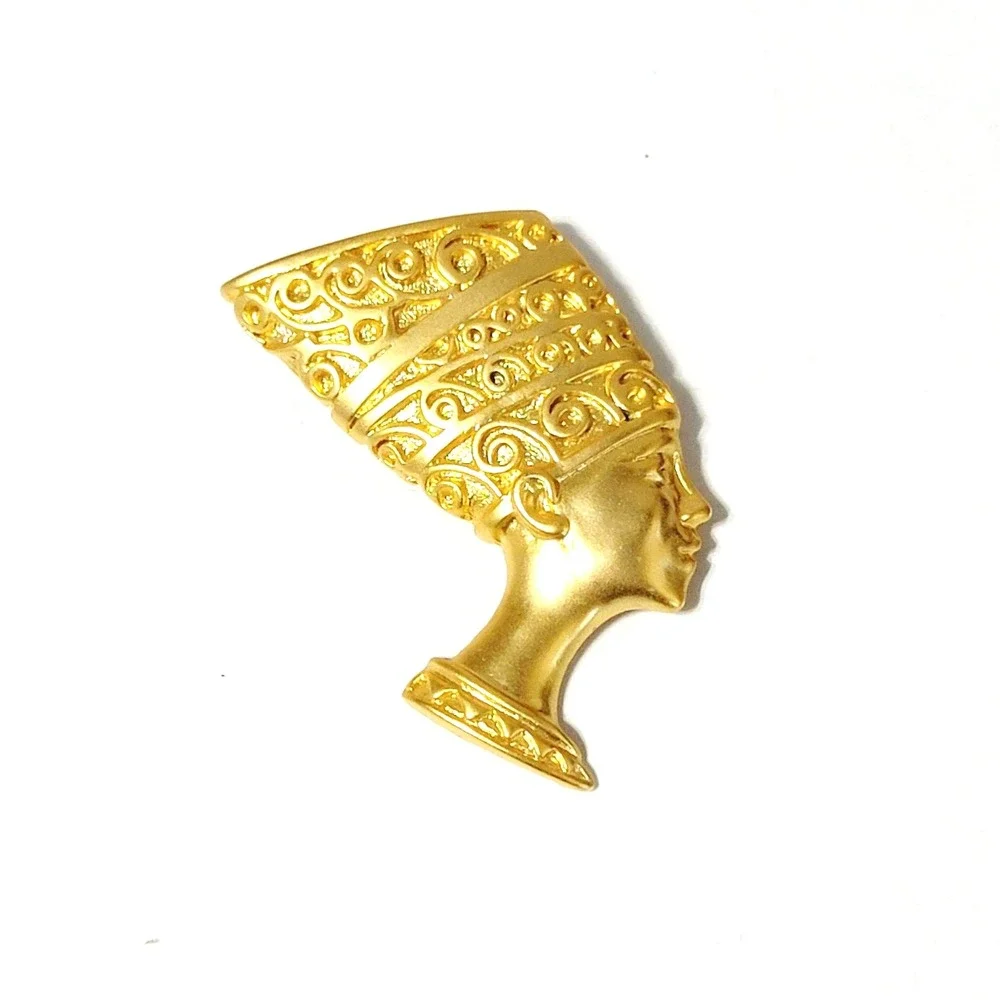 Vintage Egyptian Brooch Pin Pharaoh Head, Large 2.5